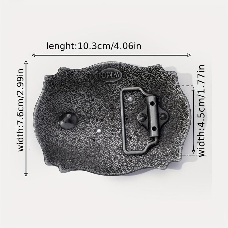 Vintage Flower Engraved Western Belt Buckle