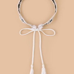 Faux Rabbit Fur Pom Belt Rope Autumn And Winter Woven Belt