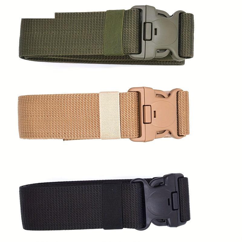 Unisex Green Tactical Elastic Canvas Belt Military Hiking Rigger Work Belt