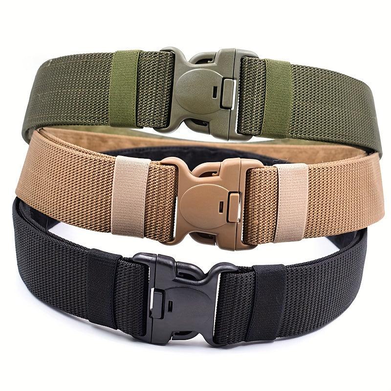 Unisex Green Tactical Elastic Canvas Belt Military Hiking Rigger Work Belt