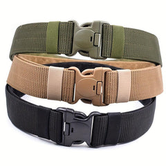 Unisex Green Tactical Elastic Canvas Belt Military Hiking Rigger Work Belt
