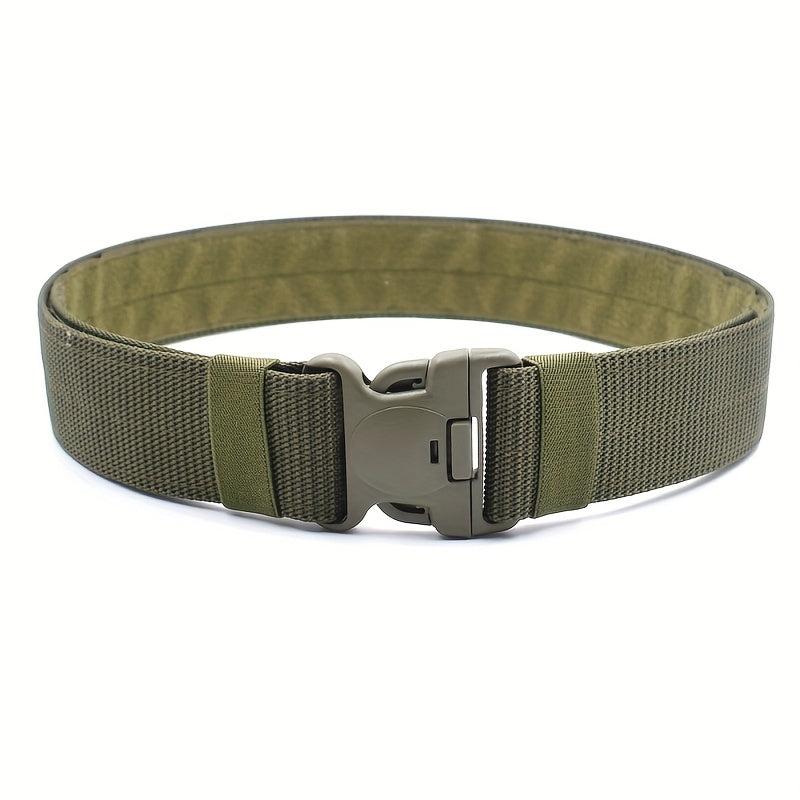 Unisex Green Tactical Elastic Canvas Belt Military Hiking Rigger Work Belt