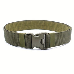 Unisex Green Tactical Elastic Canvas Belt Military Hiking Rigger Work Belt