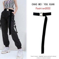 Adjustable Elastic Buckle Tape Belt for Overalls Cargo Pants