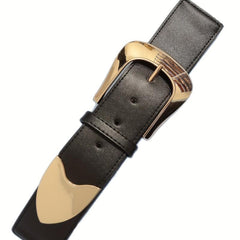 Elastic Waistband Dress Girdle Belt Golden Pin Buckle