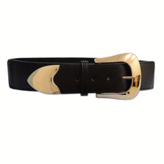 Elastic Waistband Dress Girdle Belt Golden Pin Buckle