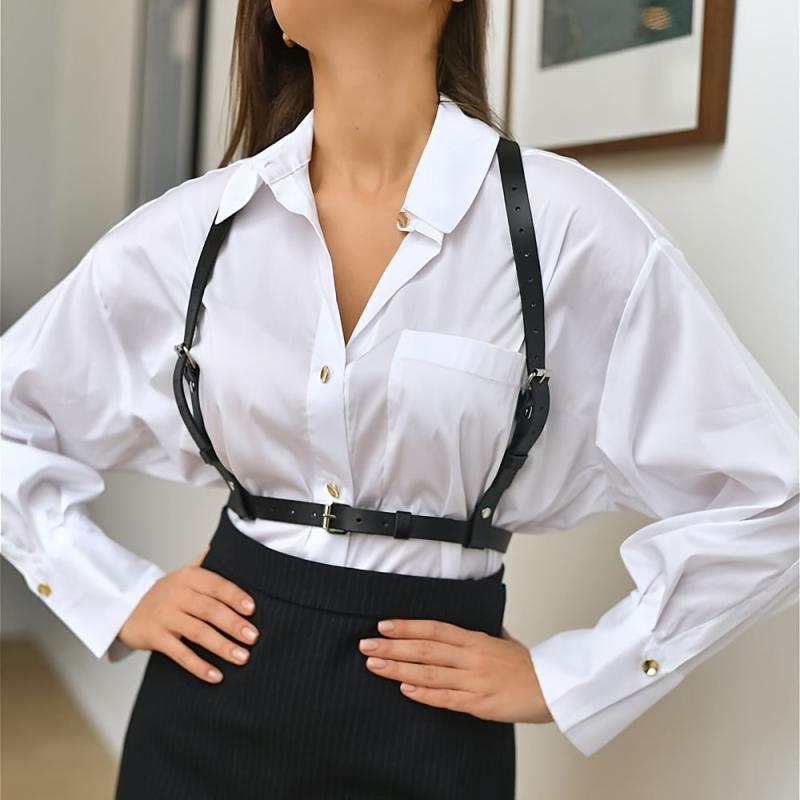 PU Leather Harness Belt Women Gothic Body Belt Party Costume