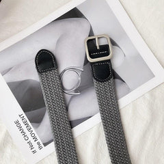 Women's Casual Woven Belt Elastic Belt 4 Colors for Jeans Pants