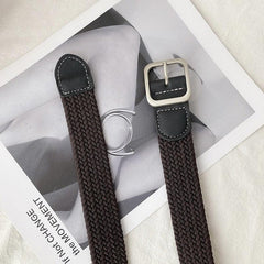 Women's Casual Woven Belt Elastic Belt 4 Colors for Jeans Pants