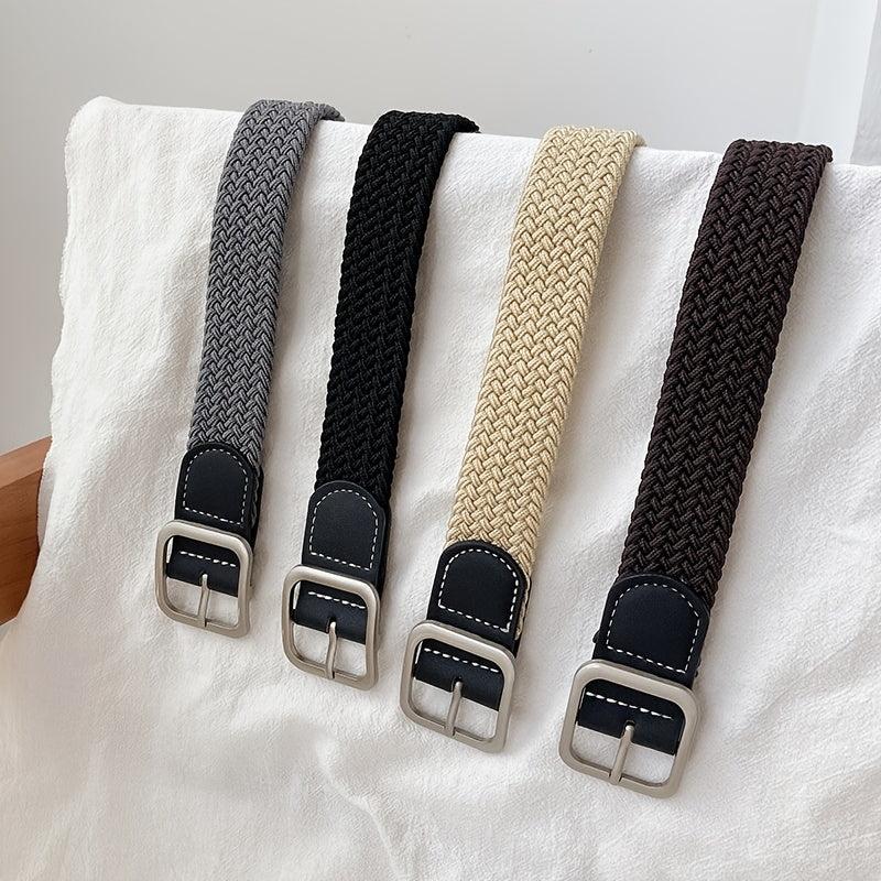 Women's Casual Woven Belt Elastic Belt 4 Colors for Jeans Pants