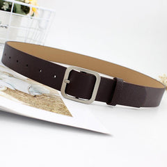Rectangle Buckle Vintage Style PU Leather Belt for Women