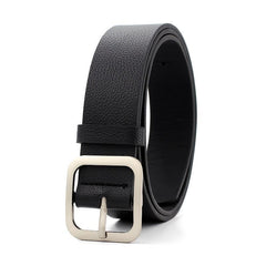 Rectangle Buckle Vintage Style PU Leather Belt for Women