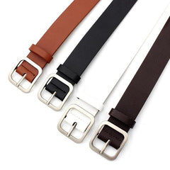 Rectangle Buckle Vintage Style PU Leather Belt for Women