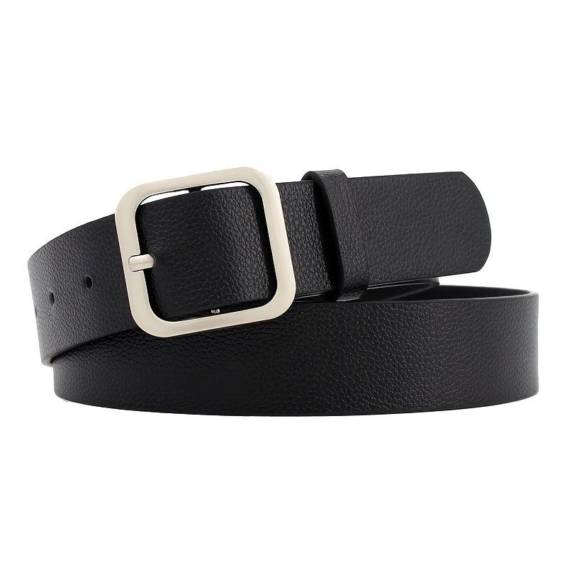 Rectangle Buckle Vintage Style PU Leather Belt for Women