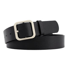 Rectangle Buckle Vintage Style PU Leather Belt for Women