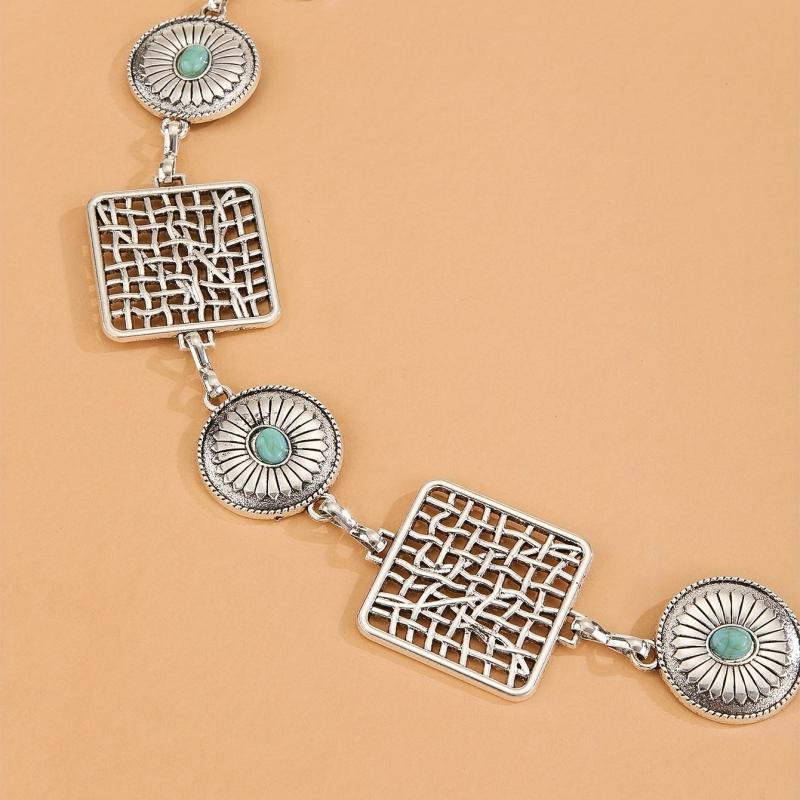Boho Western Turquoise Disc Waist Chain Body Chain