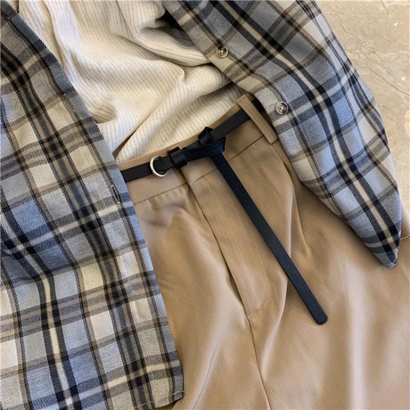 Thin Belt Casual Waistband Decorative Dress Girdle PU Leather
