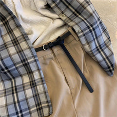 Thin Belt Casual Waistband Decorative Dress Girdle PU Leather