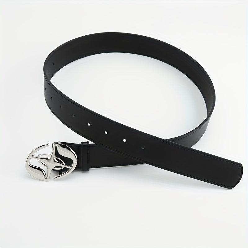 Oval Cross Metal Buckle Belt Casual Jeans Belt Unisex