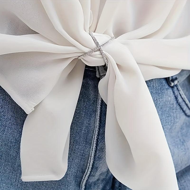 Rhinestone Cross Ring Scarf Buckle Geometric Knit Shawl Clothes Clip Women