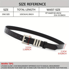 Women's Square Pin Buckle Belt PU Leather