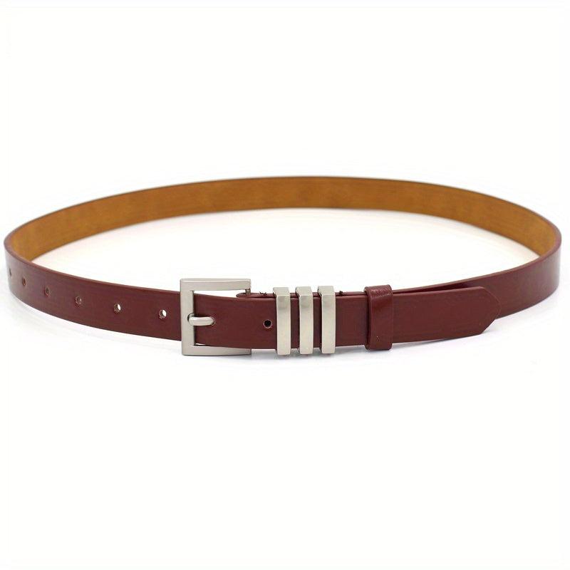Women's Square Pin Buckle Belt PU Leather