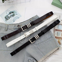 Women's Square Pin Buckle Belt PU Leather