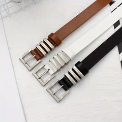 Women's Square Pin Buckle Belt PU Leather