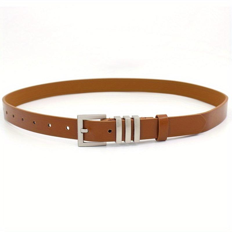 Women's Square Pin Buckle Belt PU Leather
