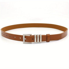 Women's Square Pin Buckle Belt PU Leather