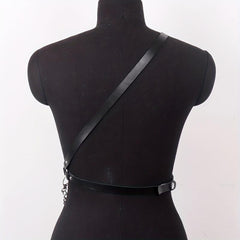 Chain Tassel Harness Belt PU Leather Waistband Body Harness