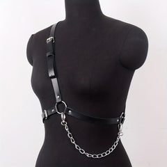 Chain Tassel Harness Belt PU Leather Waistband Body Harness