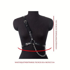 Chain Tassel Harness Belt PU Leather Waistband Body Harness