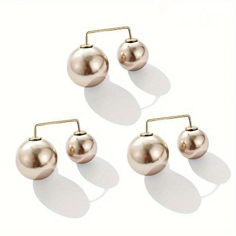 3pcs Faux Pearl Waist Brooch Set Pin Buckle Tightening Waistband