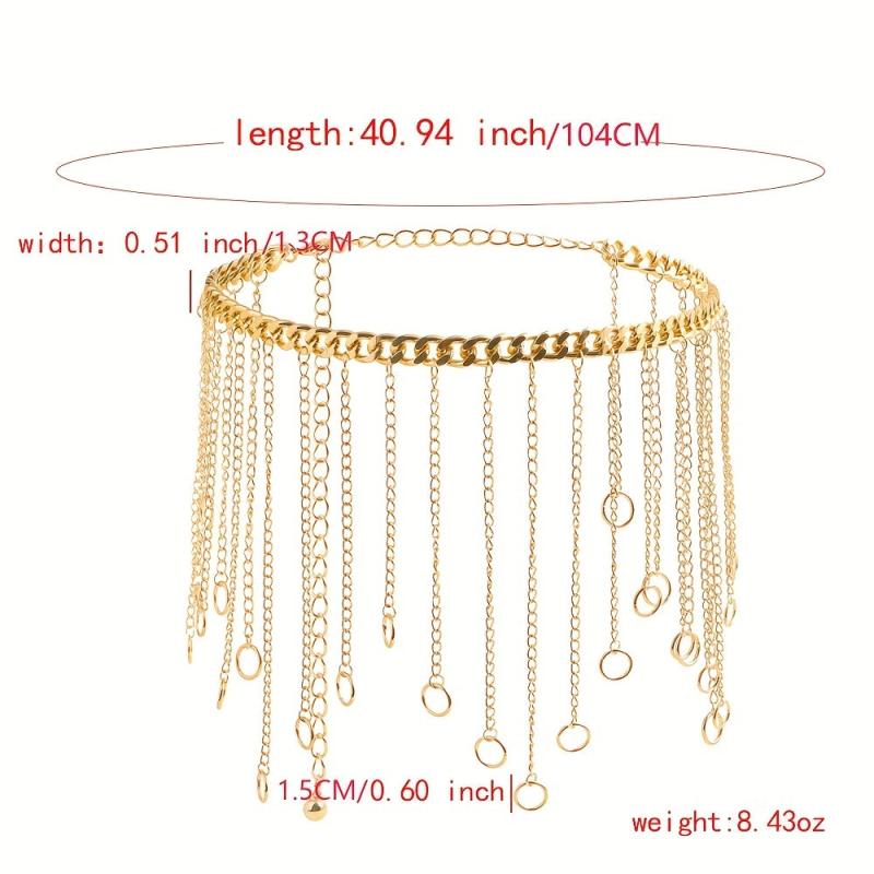 Western Tassel Chain Skirt Metal Waistband Hip Hop Cowgirl Girdle