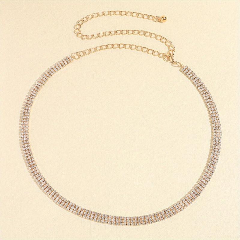 Rhinestone Metal Waist Chain Sparkling Belly Chain Belt for Women