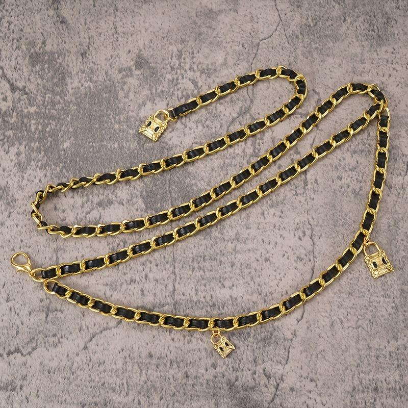 Waist Chain Metal Leather Chain Belt Pants Chain Accessories
