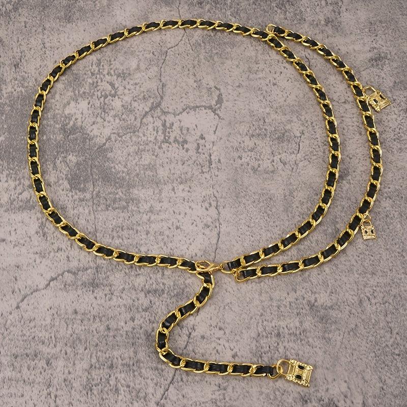 Waist Chain Metal Leather Chain Belt Pants Chain Accessories
