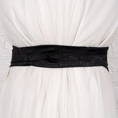 Rose Jacquard Wide Belt Chinese Style Hanfu Waistband