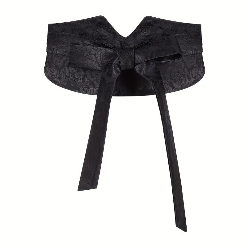 Rose Jacquard Wide Belt Chinese Style Hanfu Waistband