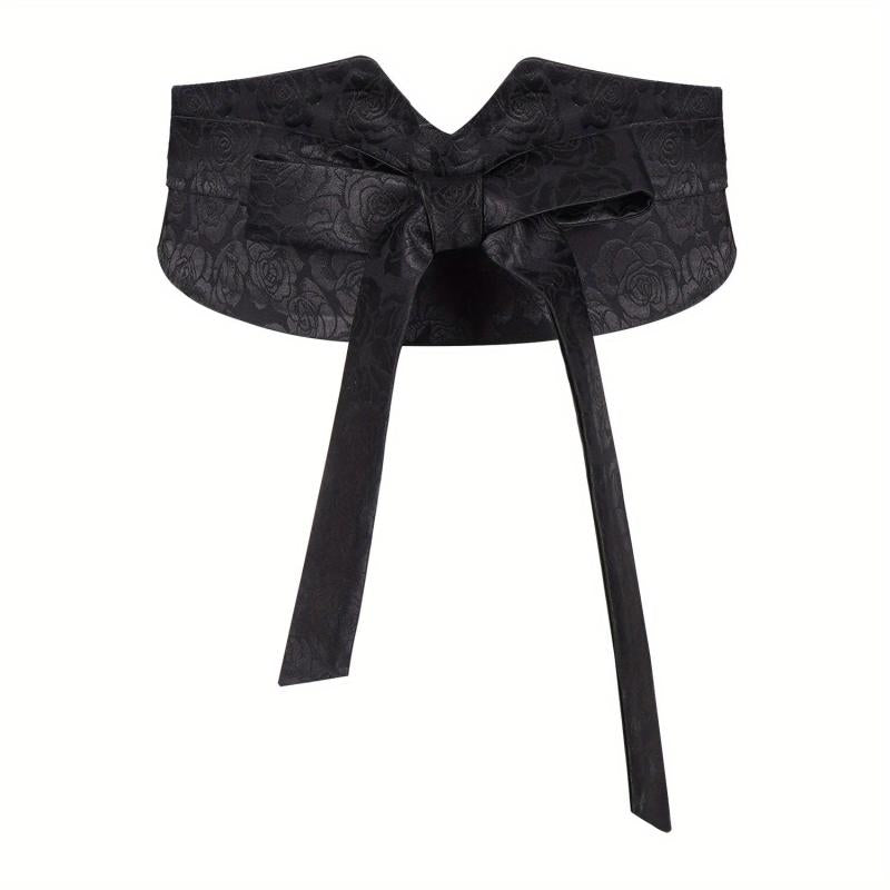 Rose Jacquard Wide Belt Chinese Style Hanfu Waistband
