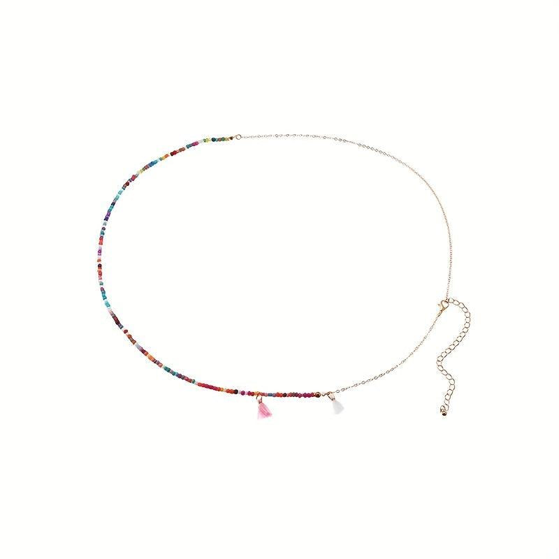 Colorful Tassel Bead Waist Chain Bohemian Style Body Chain