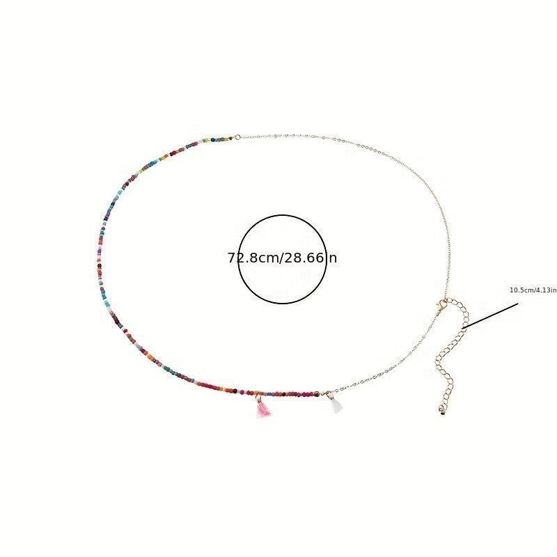 Colorful Tassel Bead Waist Chain Bohemian Style Body Chain