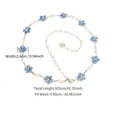 Rhinestone Flower Waist Chain for Women