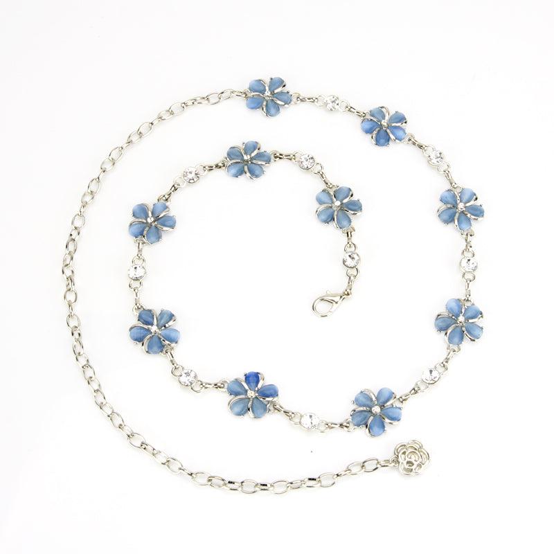 Rhinestone Flower Waist Chain for Women