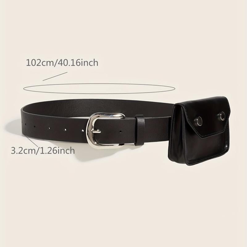 Punk Pin Buckle Purse Belt Hip Hop PU Leather Crossbody Mini Bag Belt