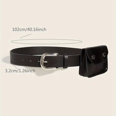 Punk Pin Buckle Purse Belt Hip Hop PU Leather Crossbody Mini Bag Belt