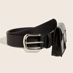 Punk Pin Buckle Purse Belt Hip Hop PU Leather Crossbody Mini Bag Belt