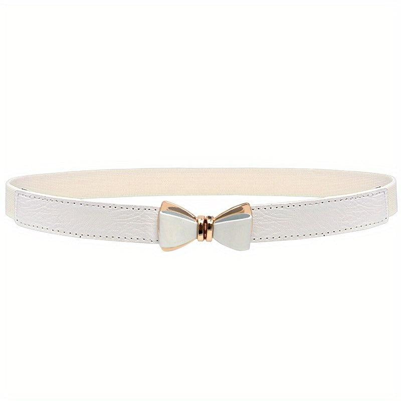 Bowknot Buckle Thin Belt Solid Waist Belt Classic Girdle for Women