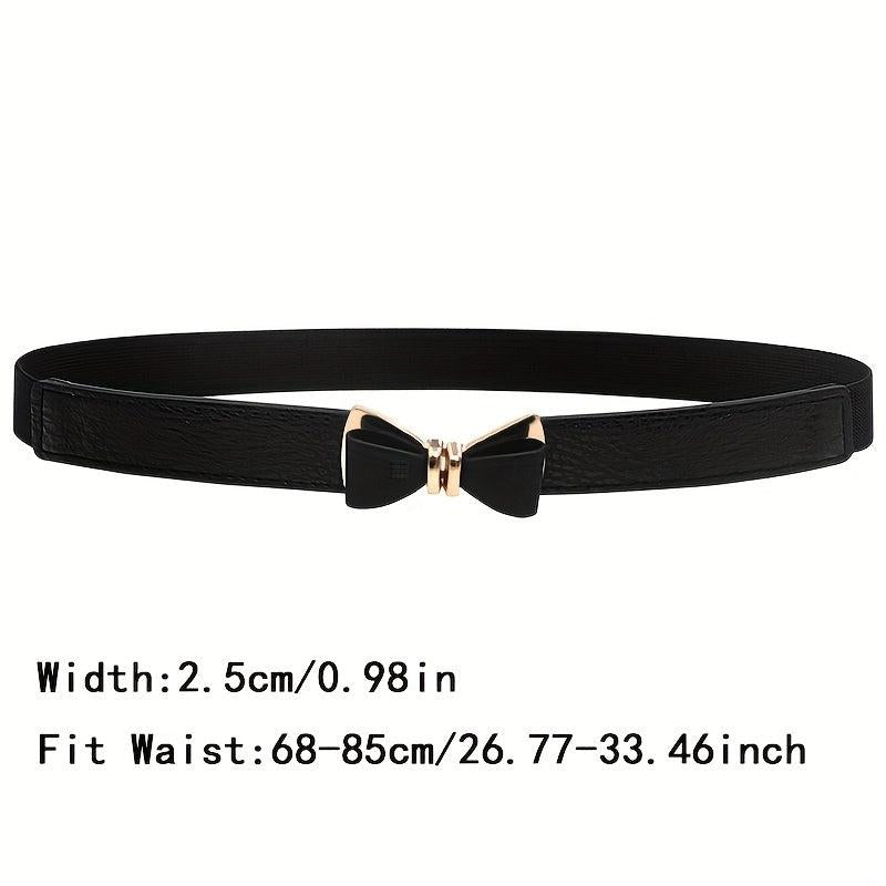 Bowknot Buckle Thin Belt Solid Waist Belt Classic Girdle for Women